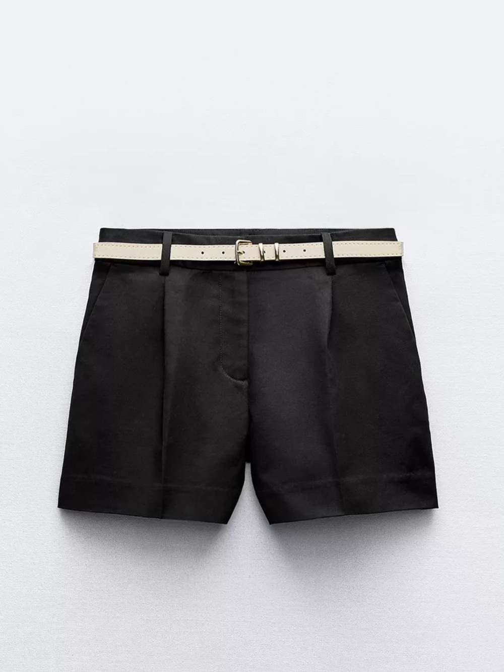 Zara black belted shorts